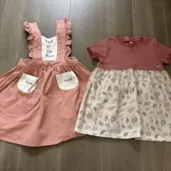 ベビー服 ワンピース 2点セット ピンク 花柄のサムネイル