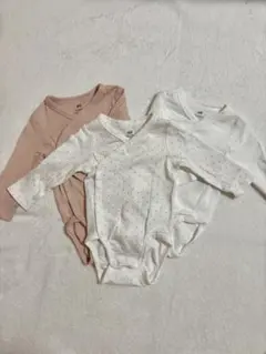 H&M オーガニックコットン ボディスーツ 3枚セット 肌着 ロンパース