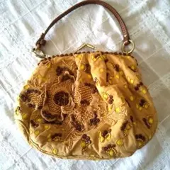 ジャマンピェッシュ、花とレースとビーズの3Weyハンドバッグ、袋付き