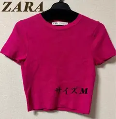 【ZARA】 半袖 クロップド丈 ニット〈サイズM〉のサムネイル