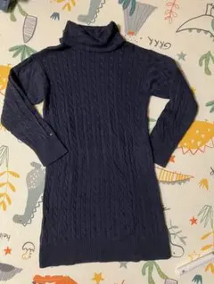 TOMMY HILFIGER 長袖 セミロングセーター Mサイズ 紺色