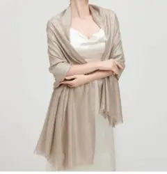 結婚式パーティー★フォーマルドレスショール★華やか大判ストールゴールドベージュ