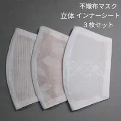 ハンドメイド  不織布マスク 立体インナーシート  ３枚セット  レースカーテン