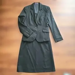 AOKIアオキ　レミュースーツ上下　ストレッチ　 黒 ジャケットM スカートL