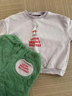 トレーナーとパンツセット　ねずみくんのチョッキ　130cm 中古品 パジャマ