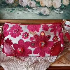 Think Bee! 美品人気マーガレットルージュ ２wayショルダーバッグ