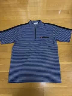 DUNLOP ダンロップ ポロシャツ Tシャツ ハーフジップ ボーダー 青
