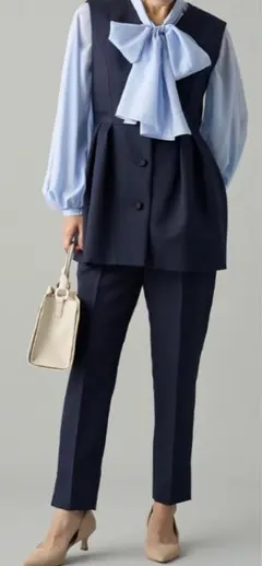 CELFORD ペプラムセットアップ　￼ネイビー 38