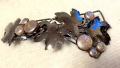 ヴィンテージ 葉デザイン ヘアアクセサリー バレッタ 髪留め アンティーク
