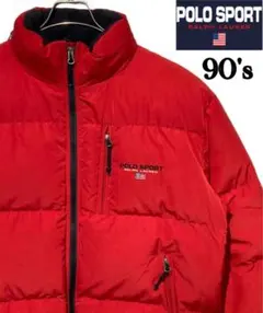 90s POLO SPORT ダウンジャケット　ブルゾン　赤　Lサイズ ポロスポ