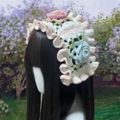 上品なフリルと薔薇‪✿儚可愛いヘッドドレス 161