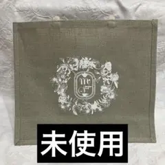 【未使用】オリーブ グリーン 花柄 キャンバス 風 トート バッグ 天然素材