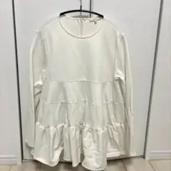 25年♡美品✨ヨーコチャン ロングスリーブラッフルヘムパールブラウス