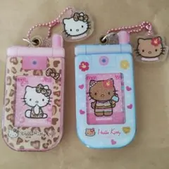 ハローキティ 携帯型 キーホルダー 日焼け ヒョウ柄 2個セット