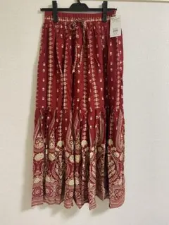 新品★NICE CLAUP ペイズリー柄 ロングスカート★