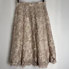プロポーションボディドレッシング ケミカルレースフレアスカート ピンクベージュのサムネイル