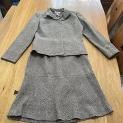 レディース　茶系ツイードスーツ M