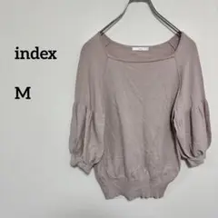 index バルーンスリーブ五分袖トップス Mサイズ ピンクc545