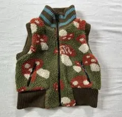 Bit’z ビッツ 80 リバーシブルベスト キルティング きのこ柄