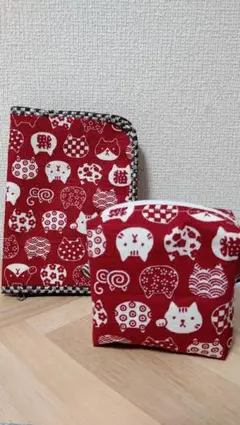 猫柄小物入れ2点セット