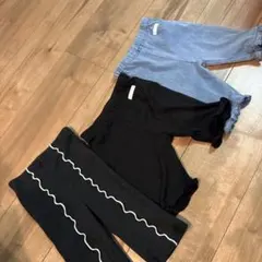 美品・プティマイン　90サイズ　レギンスパンツ　3点