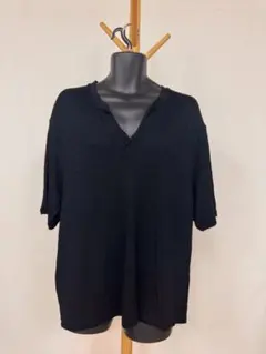 H04-005 黒の半袖 レーヨン生地 XL