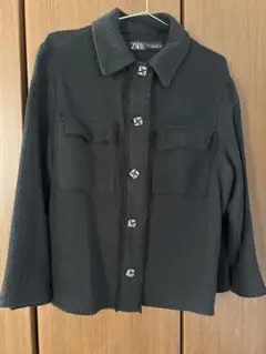 ZARA 黒 ボタン付きジャケット