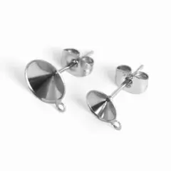 サージカルステンレス ピアスパーツ スタッドピアス カン付きキャッチ付き 両耳