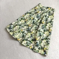 美品 ストラスブルゴ フローラルプリント プリーツ キュロットパンツ