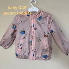 【baby GAP】ナイロンパーカー 花 フード付 3years toddler