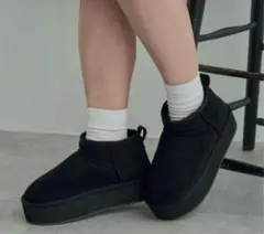 最終特別価格 WEGO 厚底ショートフェイクムートンブーツ