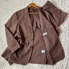 UNIQLO U セットアップ リネン混 ブラウン系 Lサイズ スーツ