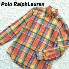 極美品♡ポロラルフローレン 現行タグ マドラスチェック ポニーカラー刺繍 S