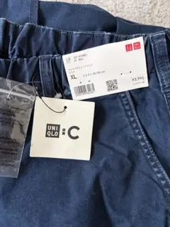 タグ付き　ブルー　XL ワイドパラシュートパンツデニム