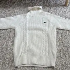 Lacoste ホワイト タートルネック ニット