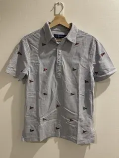 ポロラルフローレン ニットオックスフォード半袖シャツストライプ 旗刺