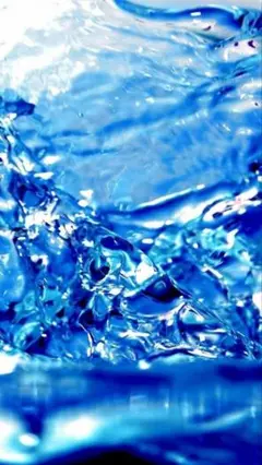 青い水の質感の長袖シャツ