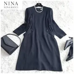 良品✨ニナリッチ　フォーマル　ブラックワンピース　　11号　イギン　日本製