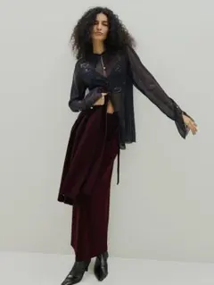 AMERI　UND CENTER FLARE SKIRT　ブラウンのサムネイル