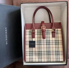 【美品・箱付き】 BURBERRY ハンドバッグ ノヴァチェックトートバッグ