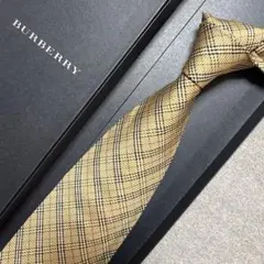 極美品】バーバリー ネクタイ ノバチェック ベージュ シルク100% 定番