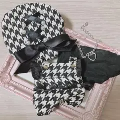 ハンドメイド　ぬい服　SnowMan すのチル　サロペット　千鳥　10cm