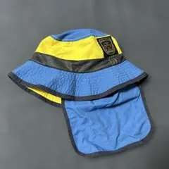 青と黄色のストライプ バケットハット　48cm