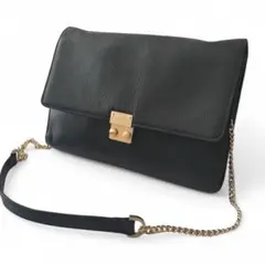 美品✨️アニエスベー 2way ショルダーバッグ レザー 黒