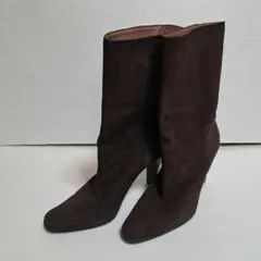 GUCCI ロングブーツ スエード ブラウン レディース 23.5センチ