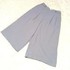 グレー キュロット プリーツ入り ボタン付き　L ポケット2