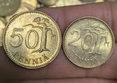フィンランド黄銅貨　50ペニア　20ペニア