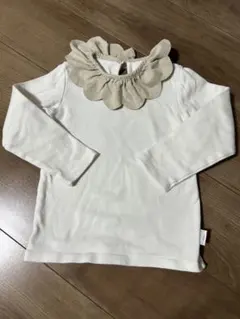 フラワーカラー長袖シャツ ホワイト