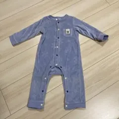 美品　BREEZE 薄紫 フリース　星柄　ロンパース 80