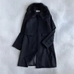 【美品✨】元町ゼラール　カシミヤ100% 2wayフォックスファー付ロングコート